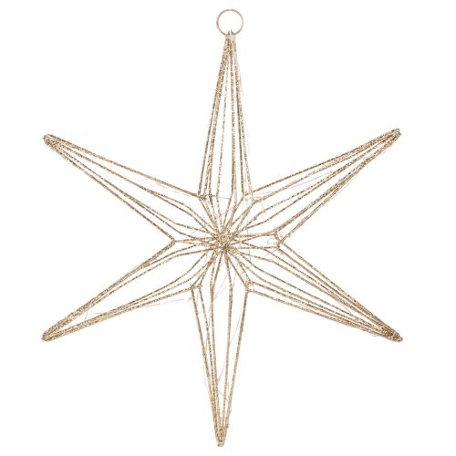LED Wire Star Decoration with 40 Warm White LEDs, 42 cm