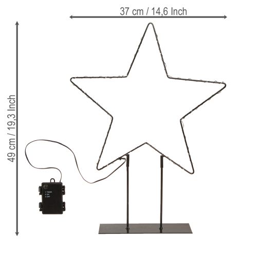 Product LED star standing metal 100 Micro LED warm white Ø37cm