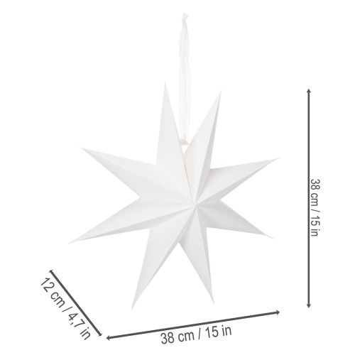 LED Star Decoration with Timer, Warm White, 38cm for Indoor and Covered Outdoor Use | Floristik24.co.uk