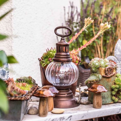 Floristik24 LED hurricane lantern, metal lamp, decorative light, vintage look Ø12.5cm H30cm