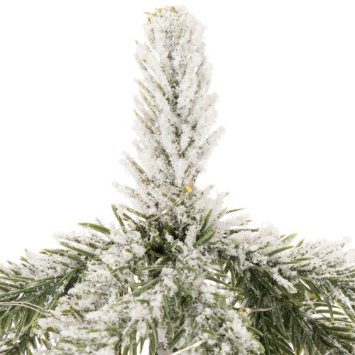 50cm Snow-Dusted Artificial Christmas Tree with Warm White LEDs and Burlap Base for Indoor Use | Floristik24.co.uk