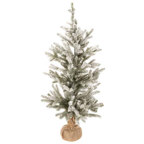 Künstlicher Snowy Tannenbaum mit 40 LED-Lichtern im Jutesack, 85cm