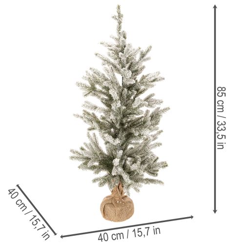 Artificial Snowy Christmas Tree with LED Lights in Burlap Sack – 85 cm, Indoor Use | Floristik24.co.uk
