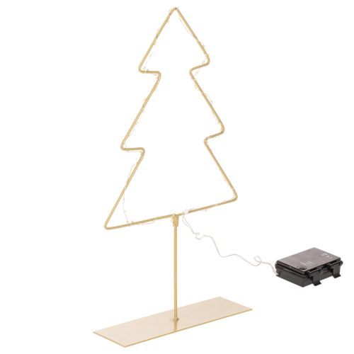 Metal Christmas Tree Silhouette with 60 Warm White LEDs, 37cm