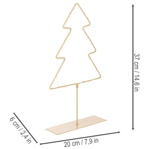 Metal Christmas Tree Silhouette with 60 Warm White LEDs, 37cm | Floristik24.co.uk