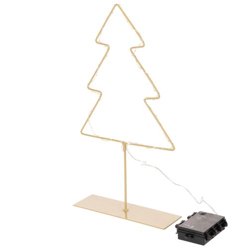 Metal Christmas Tree Silhouette with 60 Warm White LEDs, 37cm | Floristik24.co.uk