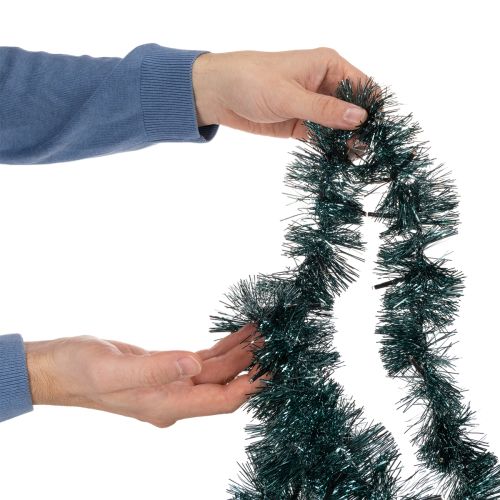 Tinsel Christmas Garland with 60 Warm White LEDs and Timer - 3m | Floristik24.co.uk
