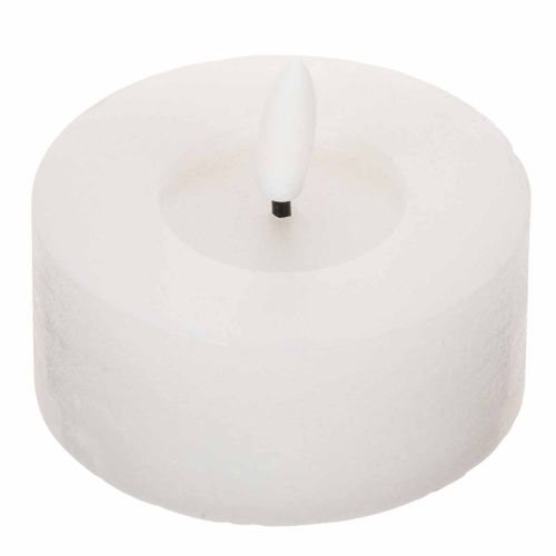 LED XL Tealight White Real Wax with Timer Warm White 6cm 2pcs