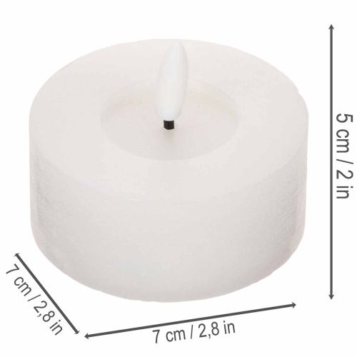 LED XL Tealight White Real Wax with Timer Warm White 6cm 2pcs | Floristik24.co.uk