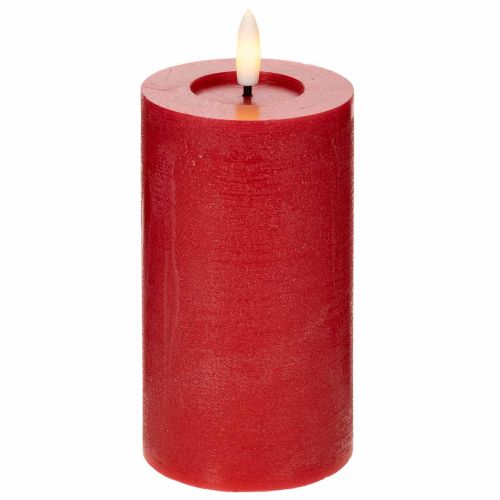 LED pillar candle in red with