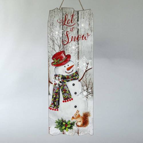 Floristik24 LED mural snowman "Let it Snow" 21 × 60cm For battery