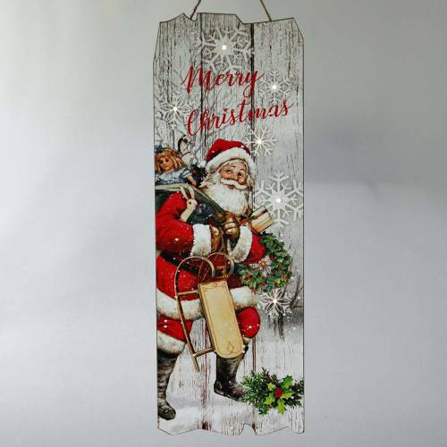 Floristik24 LED mural Santa Claus &quot;Merry Christmas&quot; 21 × 60cm For battery