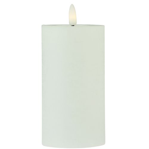 Product LED candle timer real wax white rustic look Ø7cm H15cm