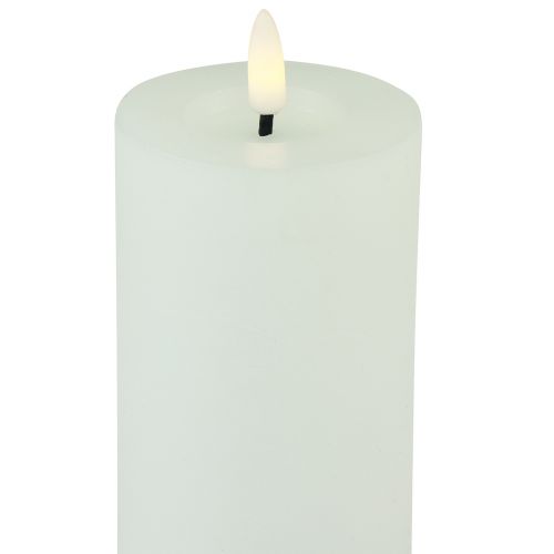 Floristik24 LED candle timer real wax white rustic look Ø7cm H15cm