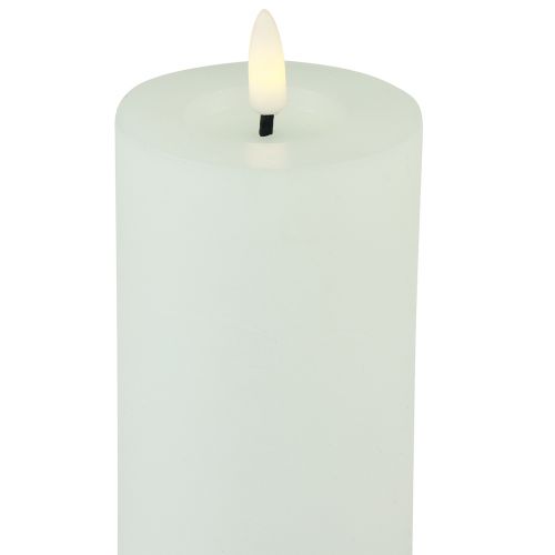 Product LED candle timer real wax white rustic look Ø7cm H15cm