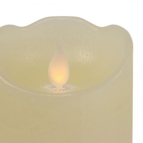 LED candle wax pillar candle warm white Ø7.5cm H12.5cm