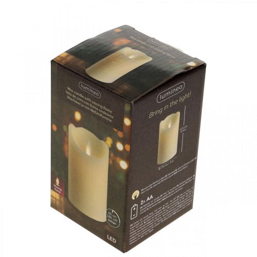 Floristik24 LED candle wax pillar candle warm white Ø7.5cm H12.5cm