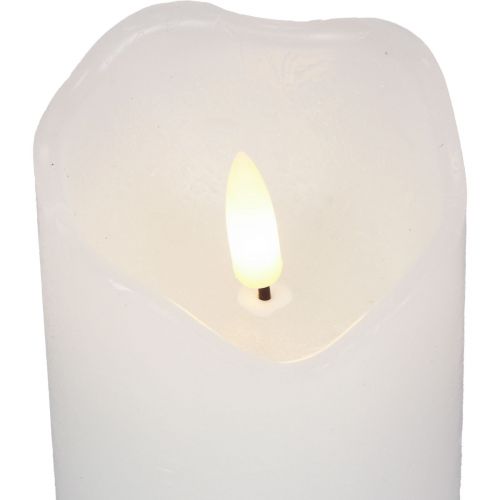 Floristik24 LED candle with timer real wax pillar candle Ø7cm H9cm