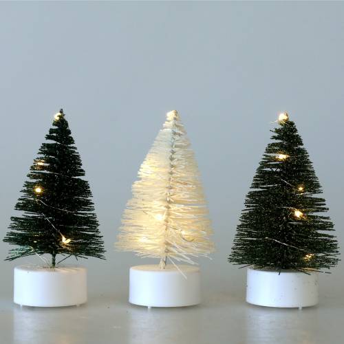 Product LED Christmas tree green / white 10cm 3pcs