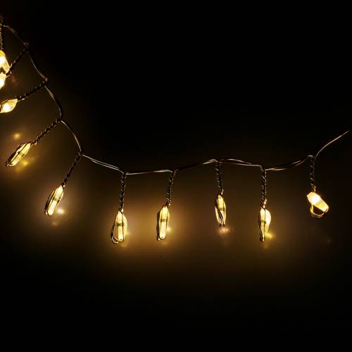 Product LED light chain warm white silver 100cm 100L for battery