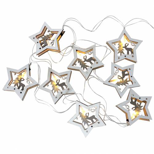 Floristik24 LED light chain wooden stars battery operated