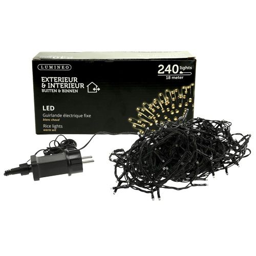 Product LED rice light chain 240 18m black/warm white