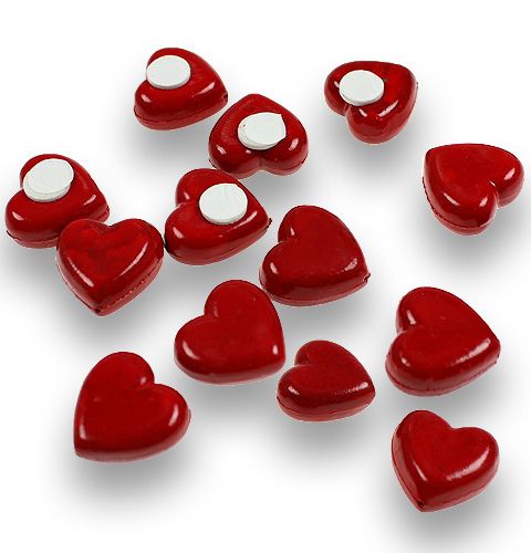 Floristik24 Heart for sticking 2cm red 50pcs