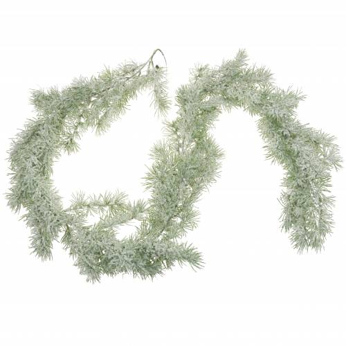 Floristik24 Larch garland with glitter and snow 160cm