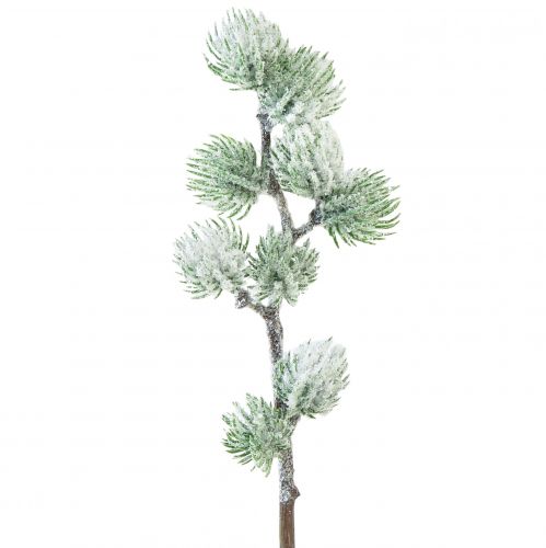 Floristik24 Artificial Larch Branch Green Decorative Branch Snow Covered L25cm