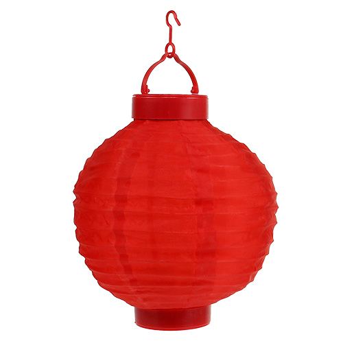Lampion LED with solar 20cm red