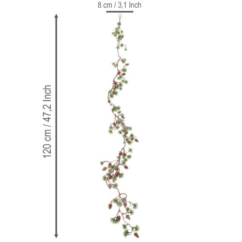 Artificial Larch Garland with Pinecones and Needle Branches 120cm | Floristik24.co.uk