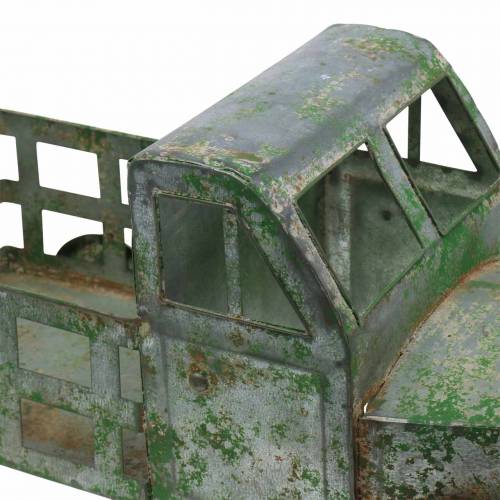 Floristik24 Flower pot truck zinc gray, green 42 × 17.5 × 19.5cm