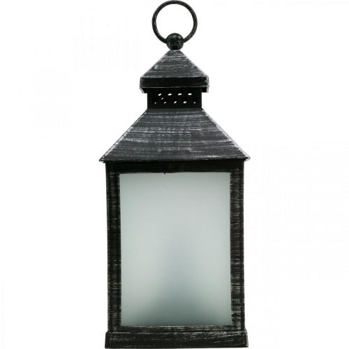 Floristik24 LED Lantern with Timer Deco Lantern Vintage Silver H23cm