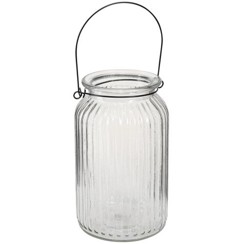 Floristik24 Lantern glass lantern for hanging handle H18cm 2pcs
