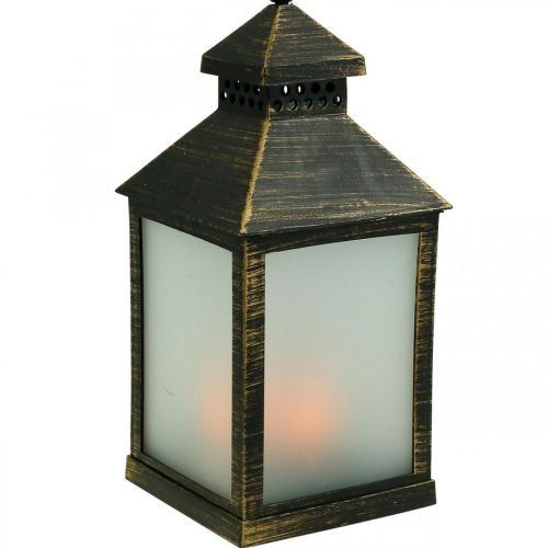 Floristik24 LED Lantern with Timer Deco Lantern Vintage Gold H23cm