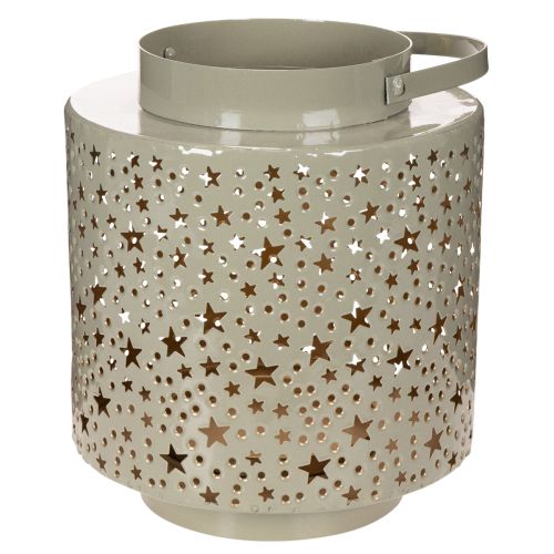 Green Metal Lantern with Star