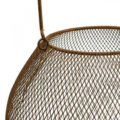 Floristik24 Decorative lantern with handle metal rust look Ø26cm H22cm