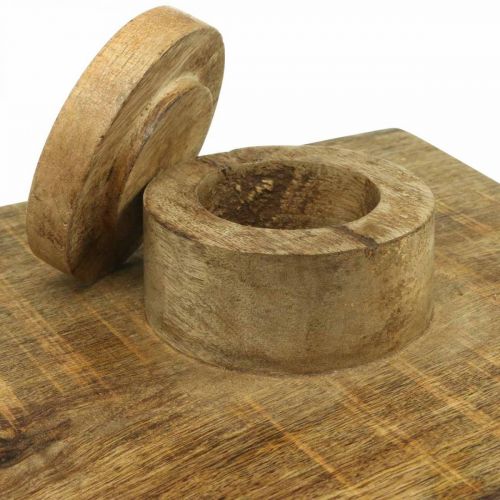 Floristik24 Lantern wood large with glass lantern antique look 25×25×41cm