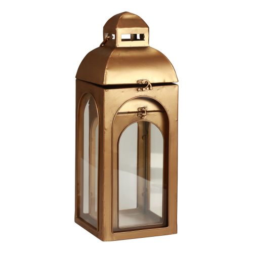 Product Lantern metal glass metal brass look H50cm set of 2