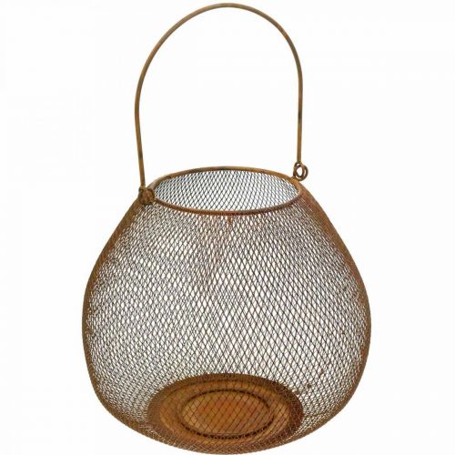 Floristik24 Metal lantern with grid grate table decoration Ø26cm H20cm