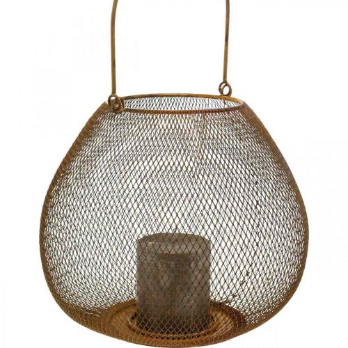Floristik24 Metal lantern with grid grate table decoration Ø26cm H20cm