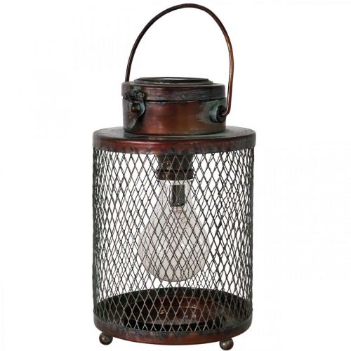 Metal lantern, solar lamp, LED, antique look Ø13.5cm H28.5cm