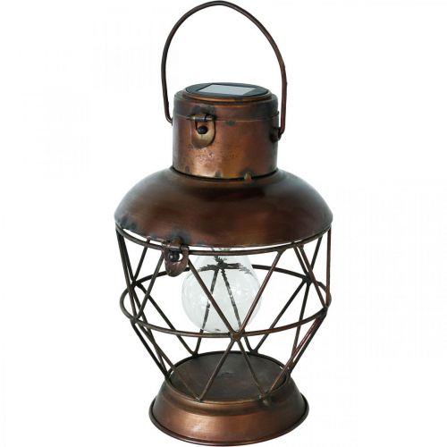Solar lantern, LED hanging lamp industrial look Ø16cm H32cm