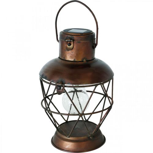 Floristik24 Solar lantern, LED hanging lamp industrial look Ø16cm H32cm