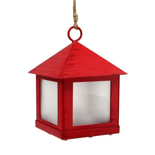 Lantern with lighting red 6cm x 6cm 3pcs