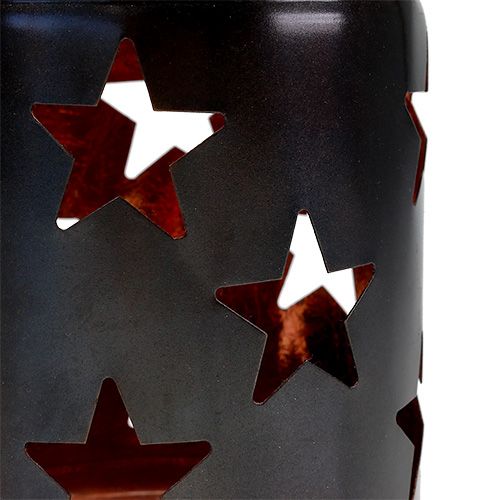 Product Lantern with star pattern black-copper Ø10cm H13.5cm