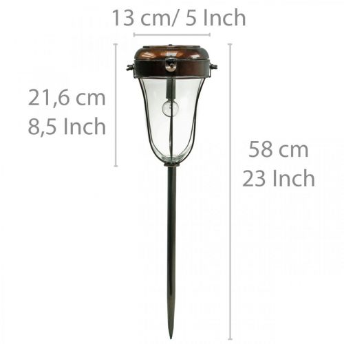 Floristik24 Solar lantern to plug in, LED rod light Ø13.5cm L58cm H21cm
