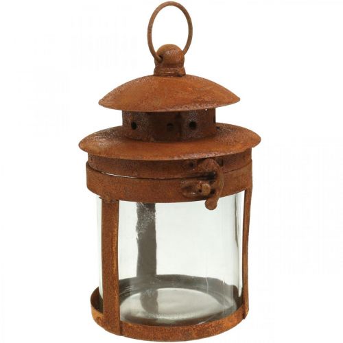 Floristik24 Metal lantern with patina, summer decoration, lantern made of metal rust H18cm Ø10cm