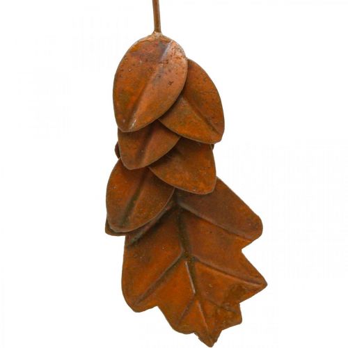 Product Autumn decoration leaves metal rust look L20cm 4pcs