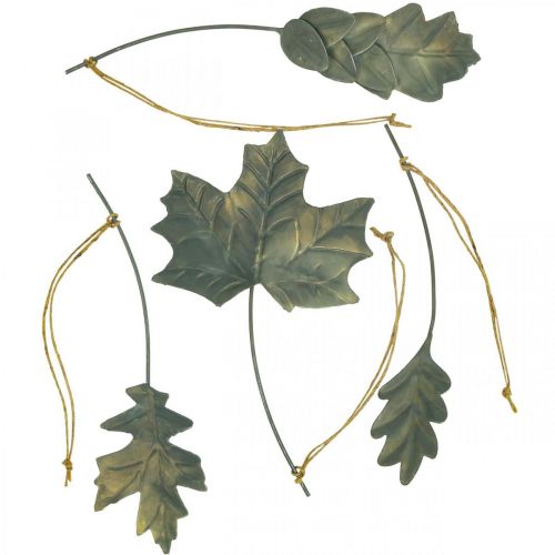 Floristik24 Autumn deco leaves metal silver gray L20cm 4pcs